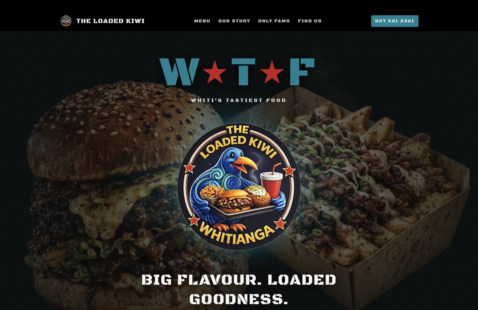 The Loaded Kiwi website homepage, viewed in a browser window